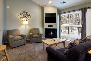 TV, fireplace, DVD player