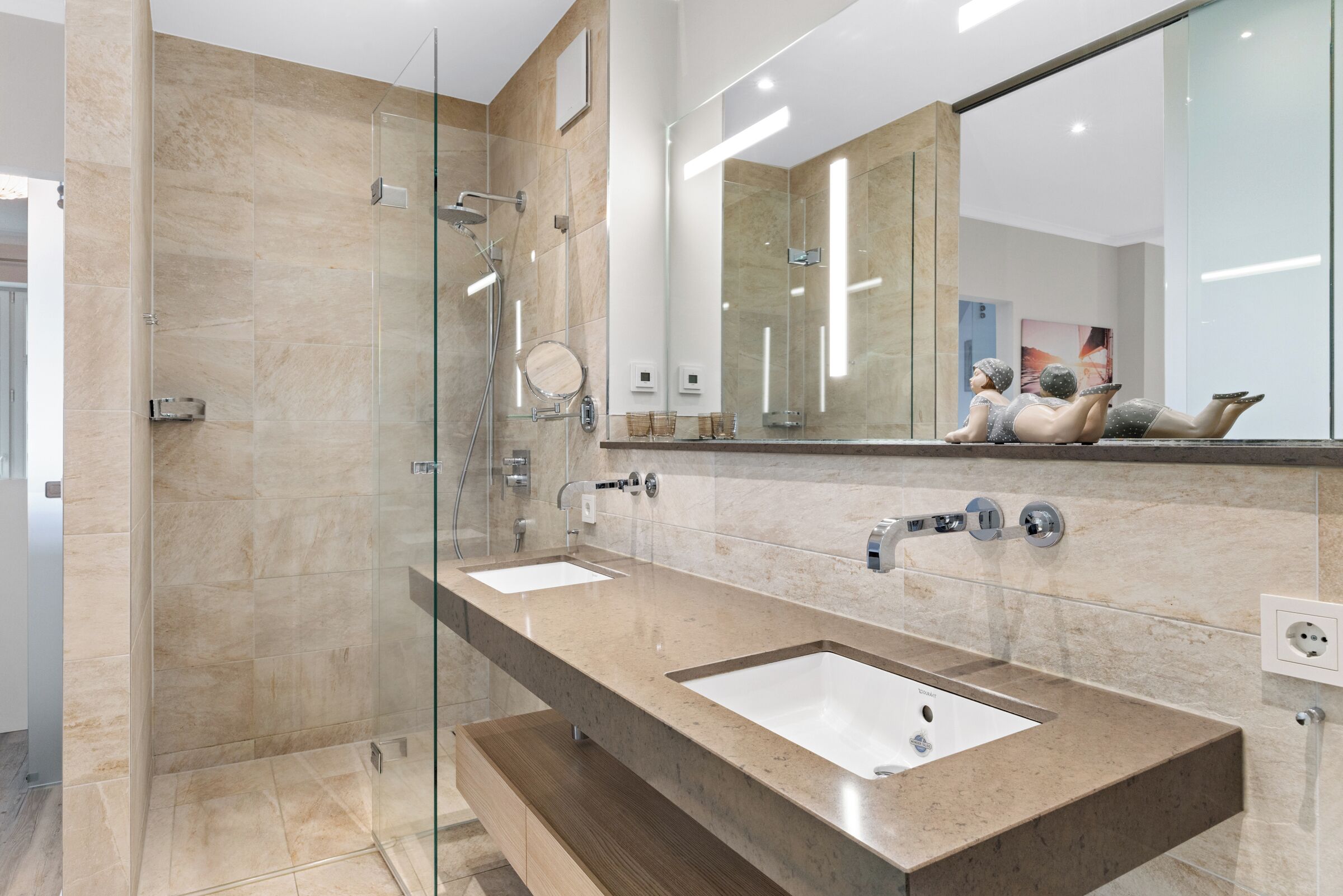 Shower, hair dryer