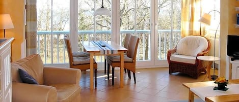 Tv, dvd-spelare, böcker och en stereo