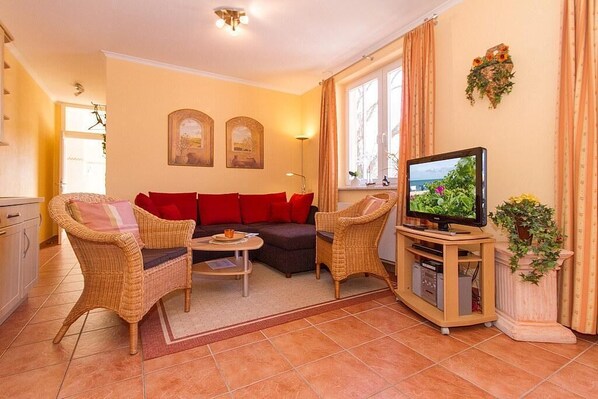 Téléviseur, lecteur de DVD, livres, chaßne audio