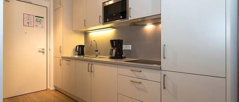 Fridge, microwave, stovetop, dishwasher