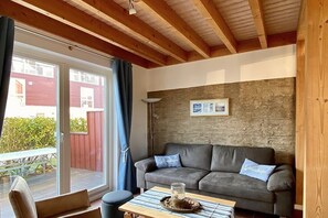 Télévision, cheminée, lecteur de DVD, livres