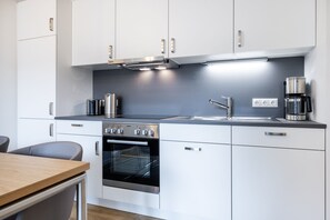 Fridge, oven, stovetop, dishwasher