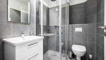 Dusche, Haartrockner, Handtücher
