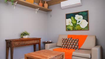 Comfort appartement | Woonruimte | Een 43-inch plasmatelevisie met satellietzenders en een televisie