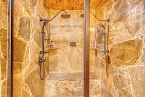 Shower, hair dryer, towels - Ellijay River Access (Trout!) | Hot Tub| Firepit | Games | Dogs Welcome! (Cherry Log)