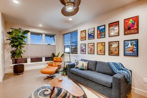 House, Multiple Beds, Patio, Garden View (908 Jerome St. (Unit 4)*) | Living area | 40-inch TV with digital channels, fireplace - Elegant Townhome Near Old Town, Breweries and River! (Fort Collins)