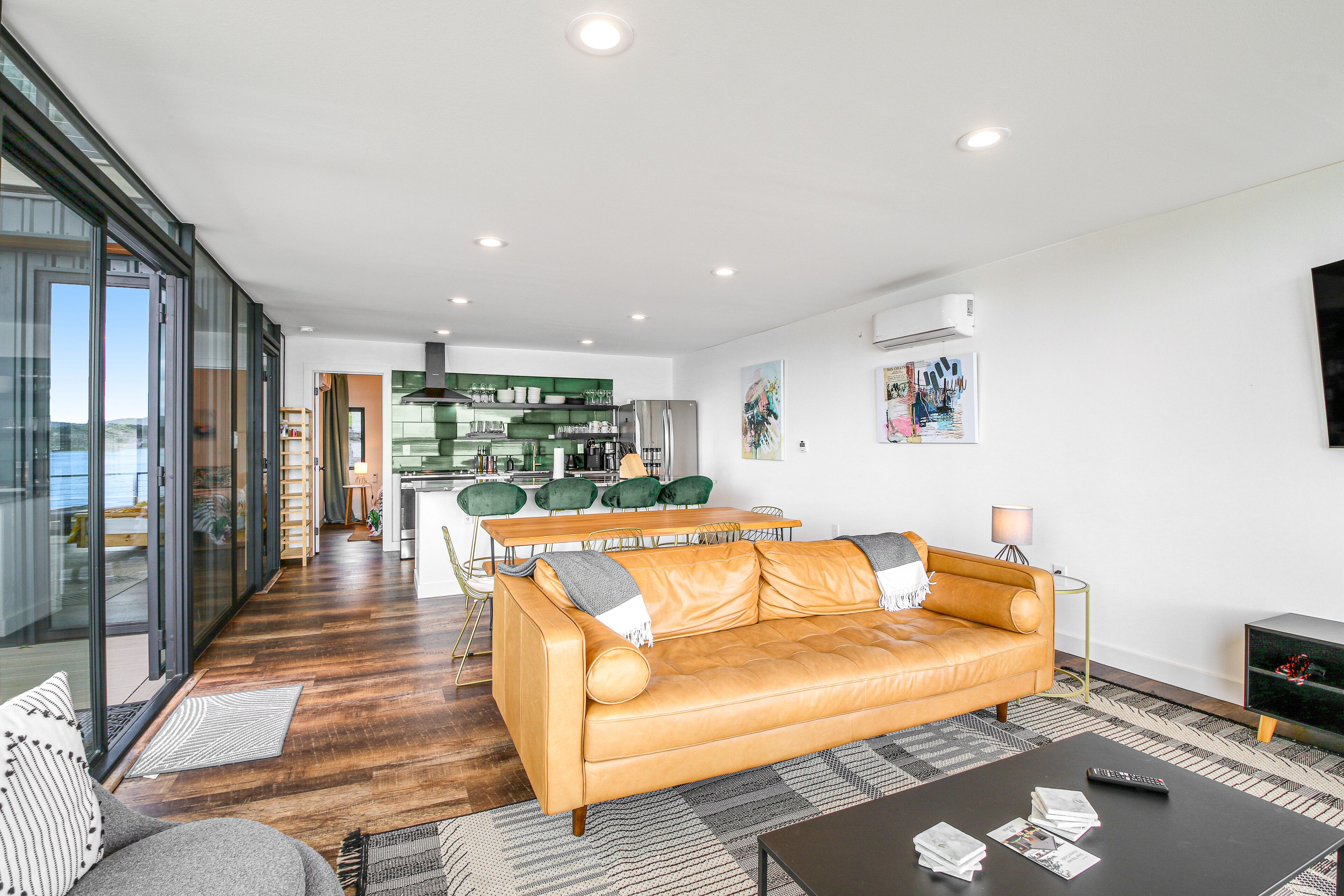 Spacious dog-friendly lake-view homes with dock, lake access, grill, decks, AC