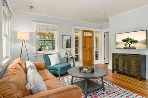 House, Multiple Beds, Hot Tub, Garden View (523 Peterson St.) | Living area | 40-inch TV with digital channels - Downtown Abode W/ Hot Tub – Walk to Csu & Old Town (Fort Collins)
