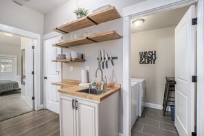 Apartment, 1 King Bed with Sofa bed, Patio, Garden View (633 Mathews St.) | Private kitchen | Fridge, microwave, coffee/tea maker, cookware/dishes/utensils - Gorgeous Guest Suite! Walk to Old Town & Csu! (Fort Collins)