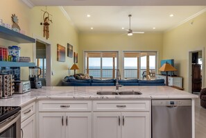House, 5 Bedrooms | Private kitchen | Fridge, oven, coffee/tea maker - Beach Happy - 2609 Bienville 5 Bedroom Home by RedAwning (Dauphin Island)