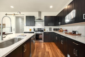 House, Multiple Beds, Patio, Garden View (420 Cajetan St.) | Private kitchen | Fridge, microwave, oven, stovetop - Remarkable Home Near Old Town, Breweries, & River! (Fort Collins)