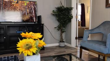 Een smart-tv en een open haard
