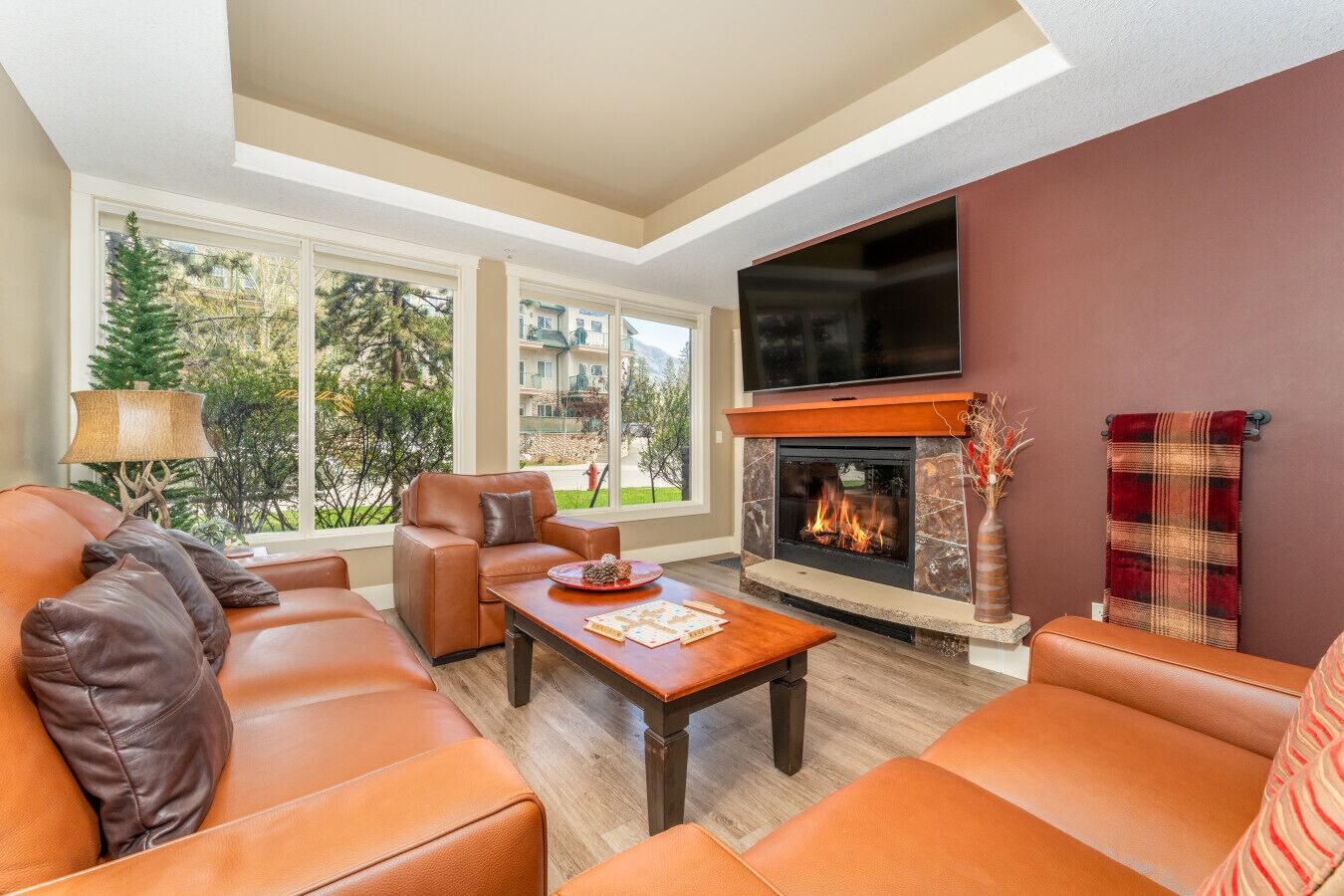 Smart TV, fireplace