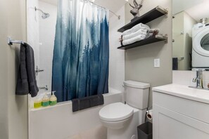 Hair dryer, towels