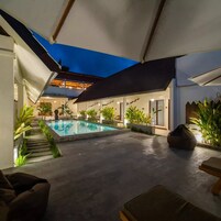 Outdoor pool, open 10:00 AM to 9:00 PM, pool umbrellas, sun loungers