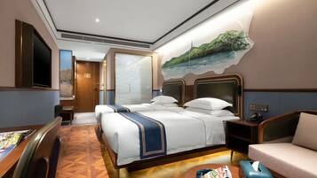 Business Twin Room | Memory foam beds, free minibar, blackout drapes, iron/ironing board