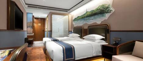 Business Twin Room | Memory foam beds, free minibar, blackout drapes, iron/ironing board