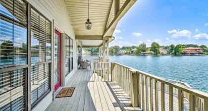 Waterfront home with a washer/dryer, firepit, central AC, & deck