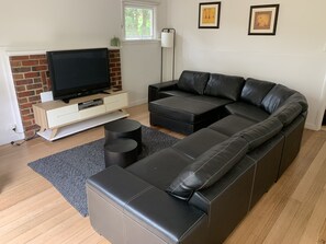 TV, DVD player, books