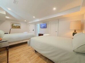 Egyptian cotton sheets, premium bedding, desk, laptop workspace - Cozy Rooms in Bright Walkout Suite - Newly Renovated 2026 (Richmond Hill)