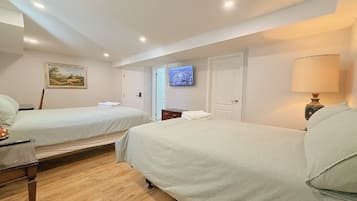 Premium Quadruple Room, 2 Double Beds, Private Bathroom | Egyptian cotton sheets, premium bedding, desk, laptop workspace