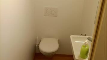 Dusche, Haartrockner, Handtücher, Shampoo