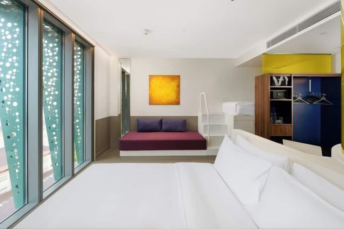 Premium bedding, down comforters, Select Comfort beds, minibar