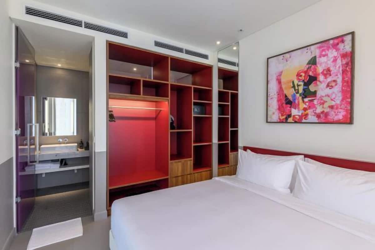 Premium bedding, down comforters, Select Comfort beds, minibar