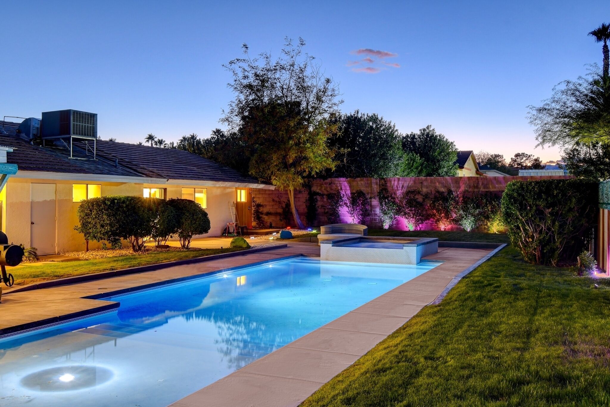Neon Villa  w/ Guest <br> House, Hot Tub, Heated Pool