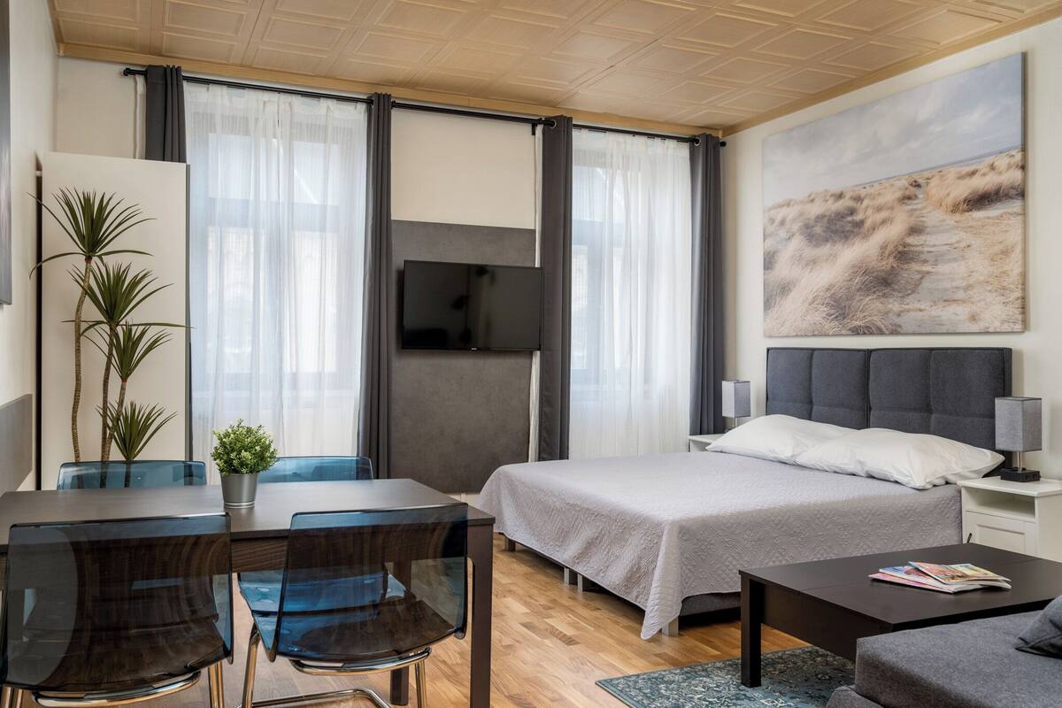 Apartment | 1 Schlafzimmer, Bügeleisen/Bügelbrett, kostenloses WLAN, Bettwäsche