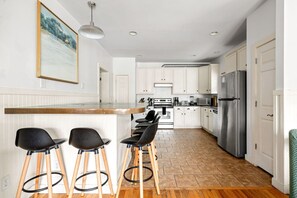 Fridge, coffee/tea maker, cookware/dishes/utensils, dining tables - Folly - Large Front Porches - One Block to Beach (Folly Beach)