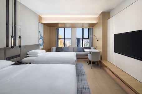 Premium bedding, down comforters, in-room safe, desk