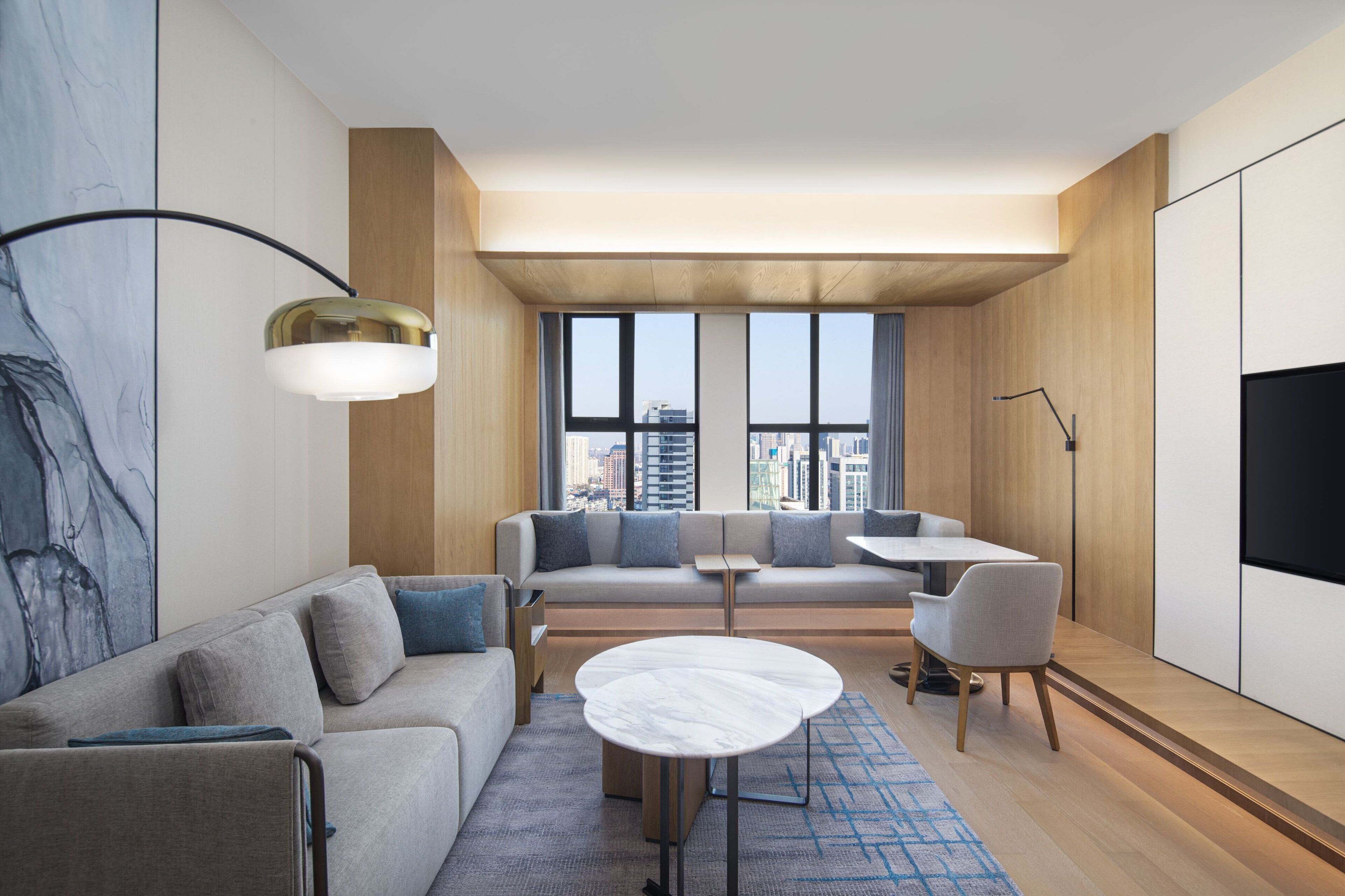 55-inch LCD TV with cable channels, TV, iPod dock