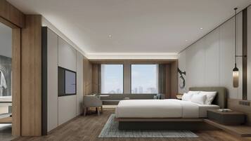 Deluxe Room, 1 King Bed, City View | Premium bedding, down comforters, in-room safe, desk