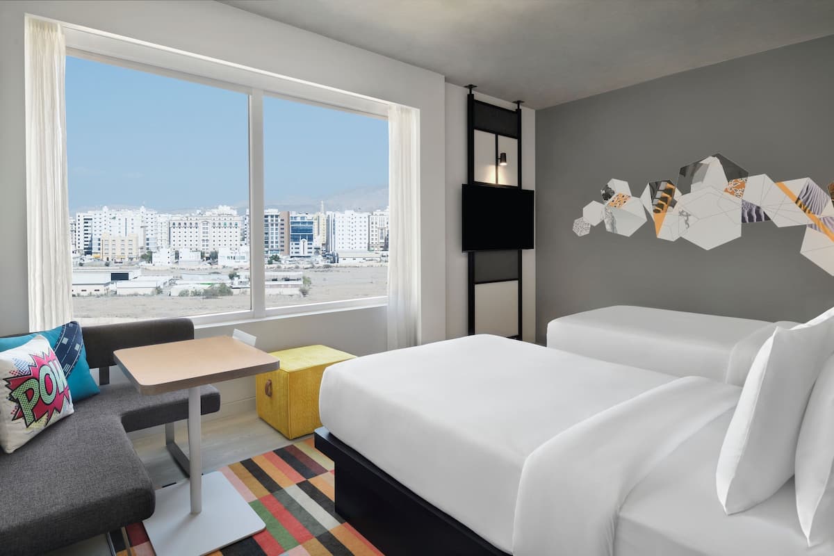 1 bedroom, premium bedding, memory foam beds, in-room safe