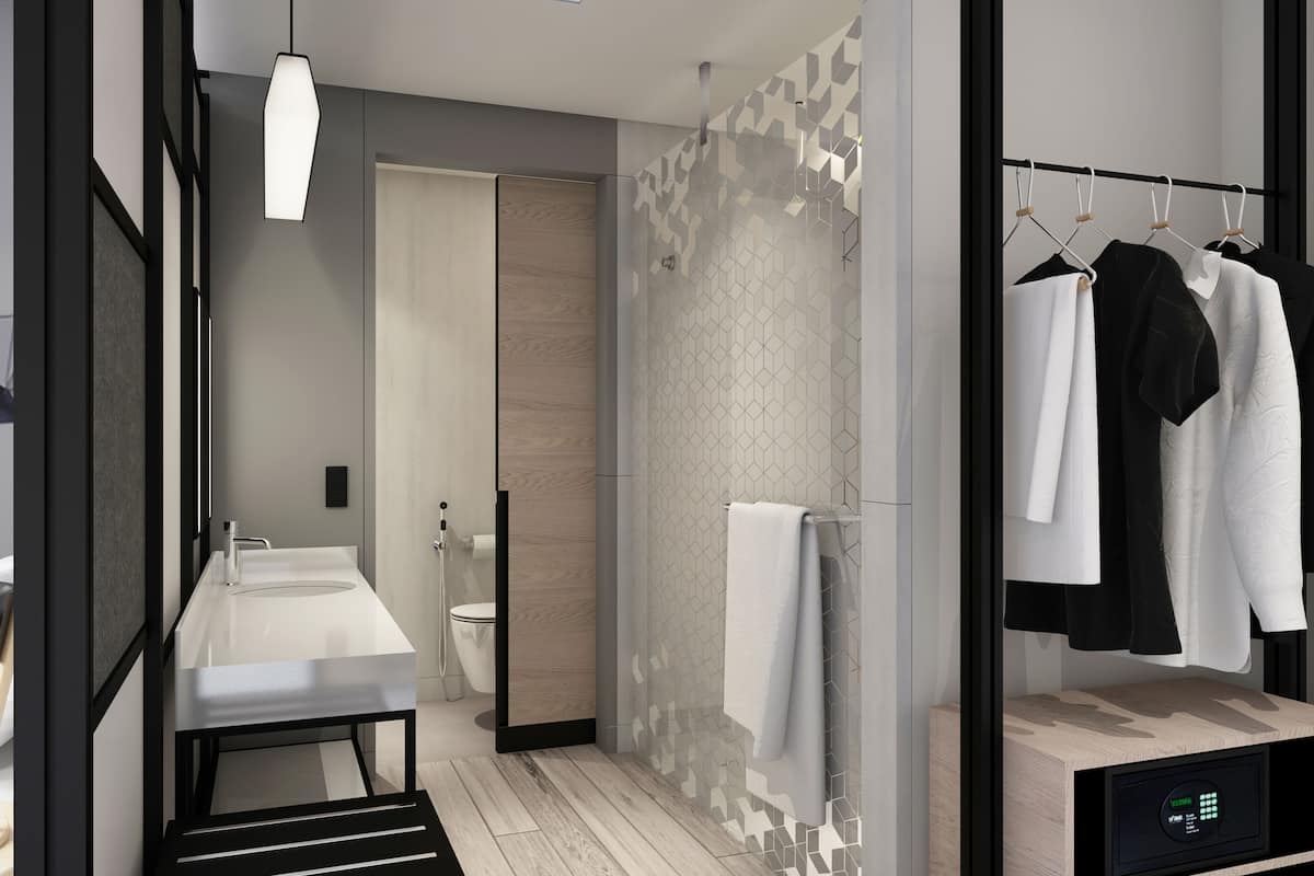 shower, rainfall showerhead, eco-friendly toiletries, hair dryer