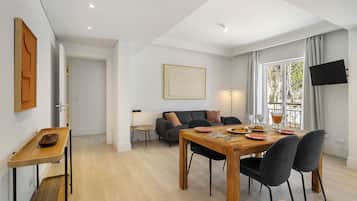 Superior Two Bedroom Apartment | Living area | 32-inch Smart TV with cable channels, TV
