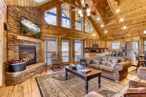 Smart TV, fireplace, video games