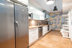 Premium Duplex | Private kitchen | Fridge, microwave, oven, stovetop - 2ndhomes Unique 110m2 Apartment w Sauna (Helsinki)