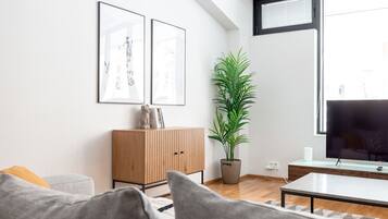 Premium Duplex | Living area | 36-inch TV with cable channels