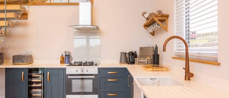 Fridge, dishwasher, electric kettle, toaster