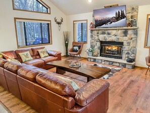 Smart TV, fireplace, video games, table football