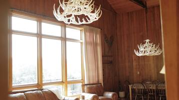 Smart TV, fireplace, ping pong, books