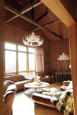 Smart TV, chimenea, tenis de mesa y libros 