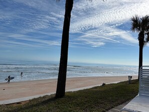 On the beach - Ormond by the Sea: Ocean-front two-bedroom condo. Great beach and pool! (Ormond Beach)