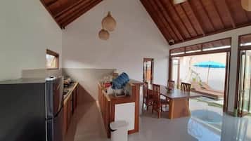 Family Villa, 2 Bedrooms, Private Pool | Private kitchen | Full-size fridge, microwave, stovetop, toaster