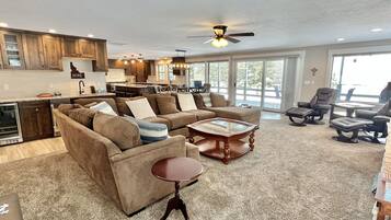 TV, fireplace, DVD player, table football