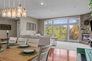 TV connectée, cheminée, jeux vidéo, lecteur de DVD