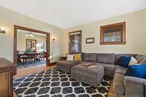 Smart TV, fireplace, video games, table football